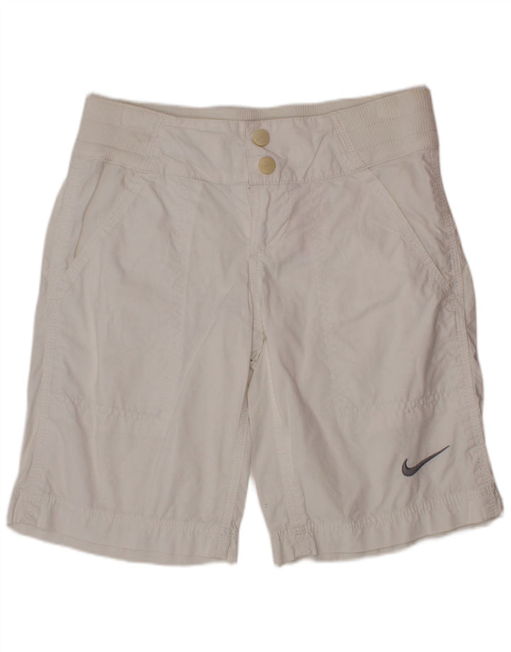 NIKE Boys Chino Shorts 8-9 Year Small W26 White Cotton