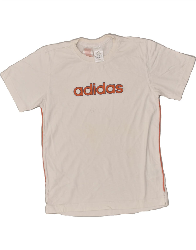 ADIDAS Boys Graphic T-Shirt Top 11-12 Years Large White Cotton | Vintage Adidas | Thrift | Second-Hand Adidas | Used Clothing | Messina Hembry 