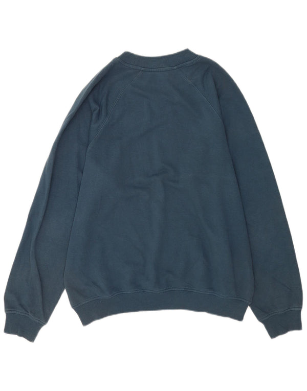 Champion Mens Graphic Loose Fit Sweatshirt Jumper Small Navy Blue Cotton