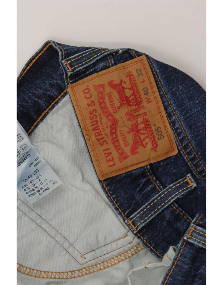 Levi's Mens 505 Straight Jeans W40 L22 Blue Cotton