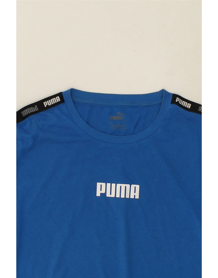 PUMA Mens Graphic T-Shirt Top Small Blue Cotton Vintage Puma and Second-Hand Puma from Messina Hembry 