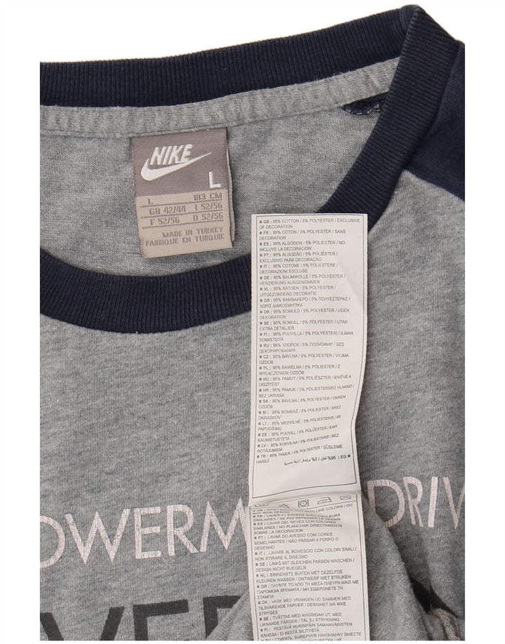 NIKE Mens USA Graphic T-Shirt Top Large Grey Colourblock Cotton