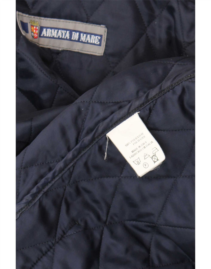Armata Di Mare Mens Quilted Jacket UK 40 Large Navy Blue Polyester