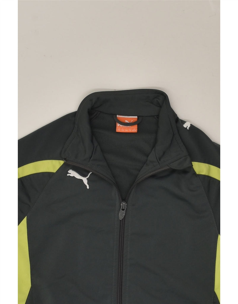 PUMA Boys Tracksuit Top Jacket  9-10 Years Grey Colourblock Polyester | Vintage Puma | Thrift | Second-Hand Puma | Used Clothing | Messina Hembry 