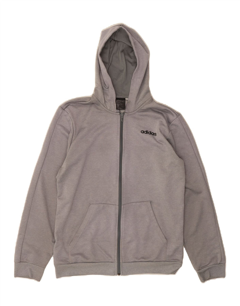 ADIDAS Mens Graphic Zip Hoodie Sweater Large Grey Polyester Vintage Adidas and Second-Hand Adidas from Messina Hembry 