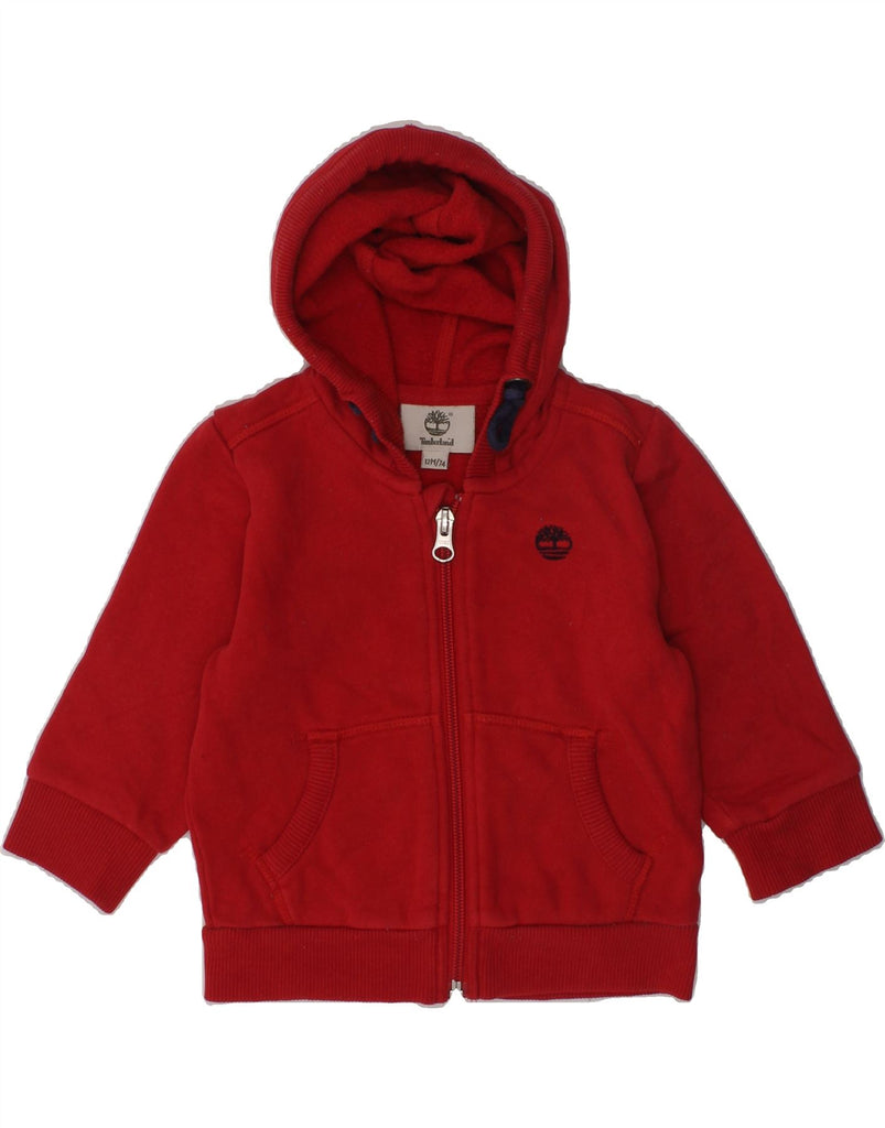 TIMBERLAND Baby Boys Zip Hoodie Sweater 9-12 Months Red Cotton | Vintage Timberland | Thrift | Second-Hand Timberland | Used Clothing | Messina Hembry 