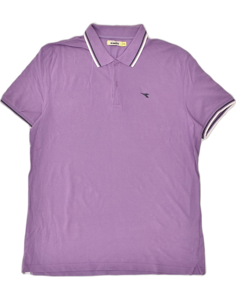 DIADORA Mens Polo Shirt 2XL Purple Cotton | Vintage Diadora | Thrift | Second-Hand Diadora | Used Clothing | Messina Hembry 