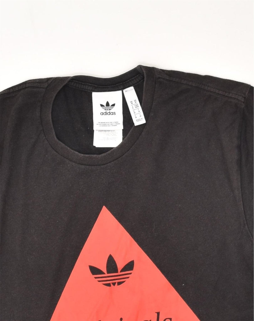 ADIDAS Mens Graphic T-Shirt Top Medium Black Cotton | Vintage Adidas | Thrift | Second-Hand Adidas | Used Clothing | Messina Hembry 