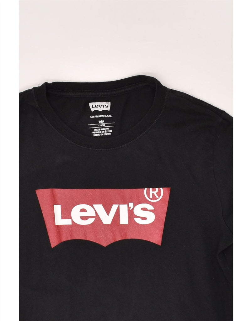 LEVI'S Boys Graphic Top Long Sleeve 15-16 Years Black Cotton | Vintage Levi's | Thrift | Second-Hand Levi's | Used Clothing | Messina Hembry 