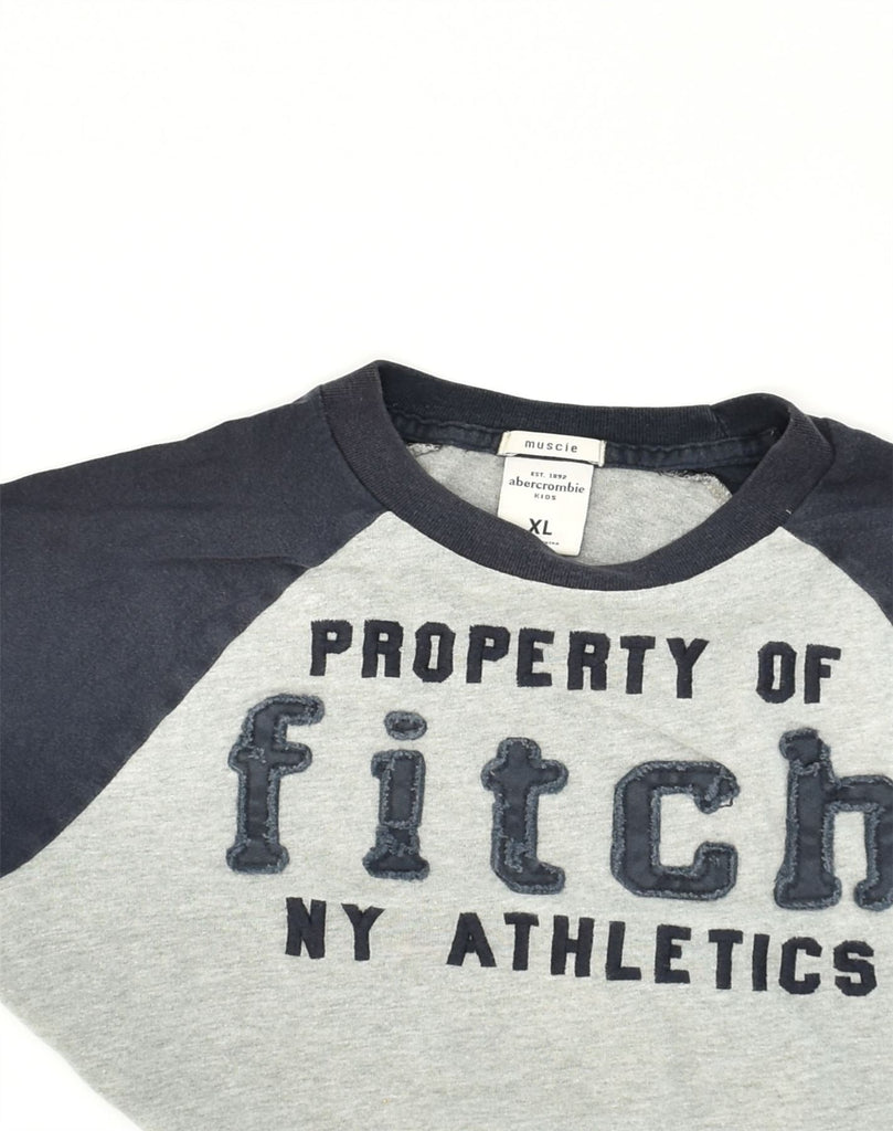 ABERCROMBIE & FITCH Boys Muscle Graphic T-Shirt Top 11-12 Years XL Grey | Vintage Abercrombie & Fitch | Thrift | Second-Hand Abercrombie & Fitch | Used Clothing | Messina Hembry 