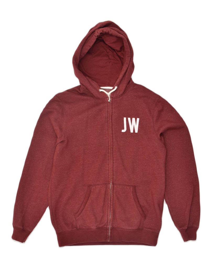 JACK WILLS Mens Graphic Zip Hoodie Sweater Medium Burgundy Cotton | Vintage Jack Wills | Thrift | Second-Hand Jack Wills | Used Clothing | Messina Hembry 