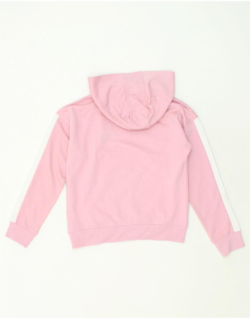 REEBOK Girls Graphic Hoodie Jumper 13-14 Years Pink Colourblock Cotton | Vintage Reebok | Thrift | Second-Hand Reebok | Used Clothing | Messina Hembry 
