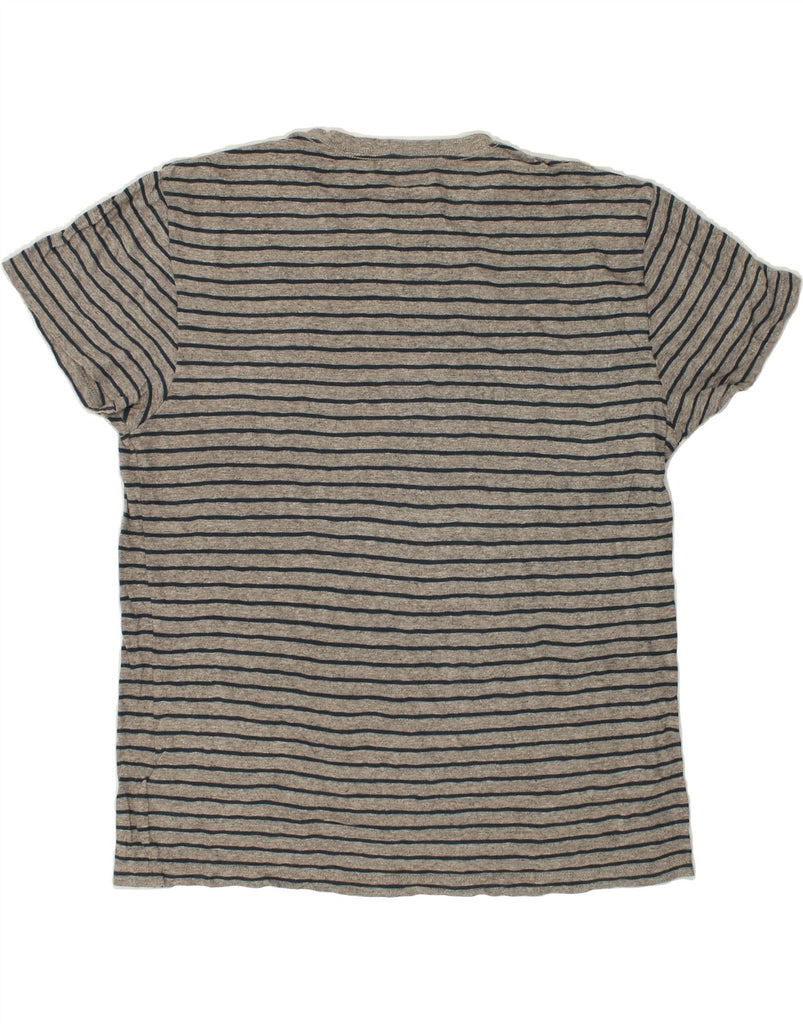 J. CREW Mens T-Shirt Top XL Grey Striped Cotton | Vintage J. Crew | Thrift | Second-Hand J. Crew | Used Clothing | Messina Hembry 
