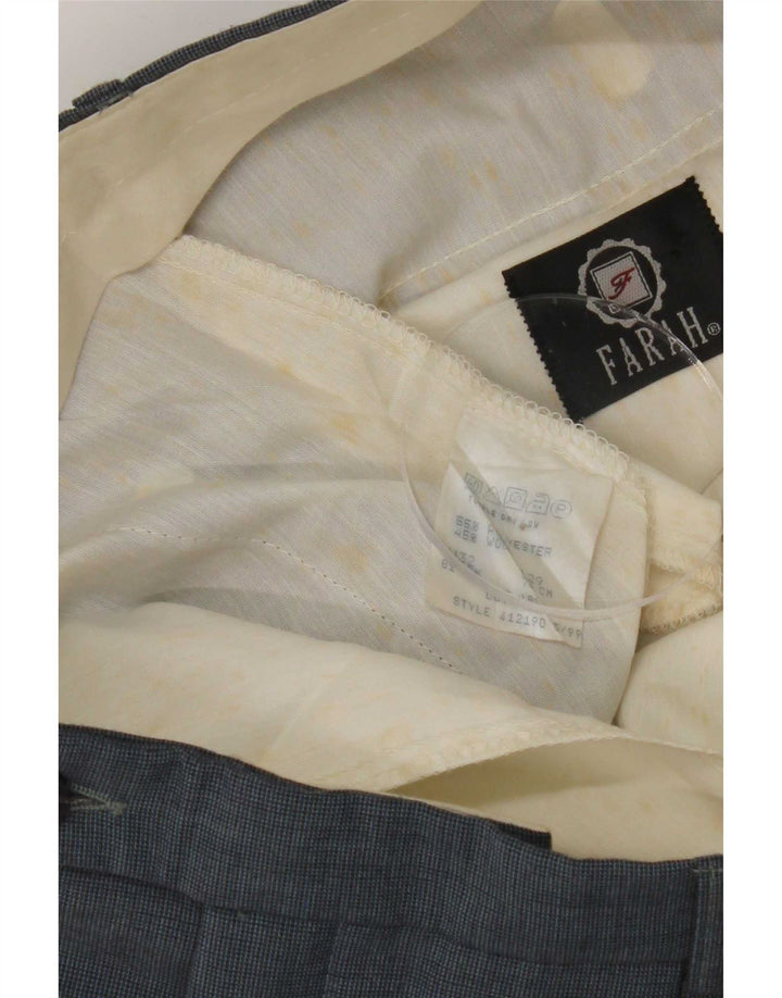 Farah Mens Pegged Suit Trousers W32 L29 Blue Polyester