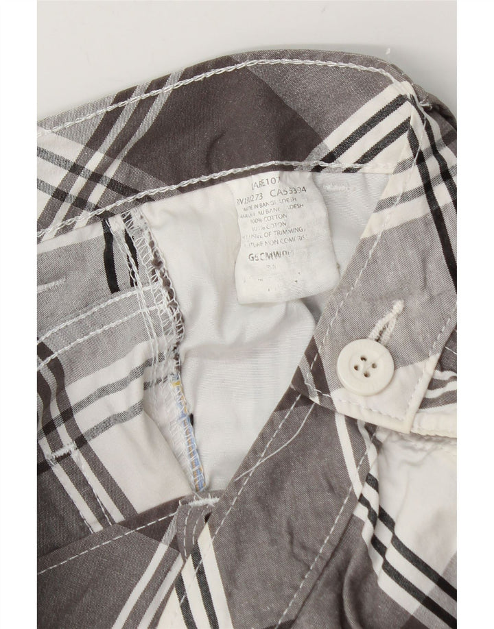 Wrangler Mens Cargo Shorts W34 Large White Check Cotton
