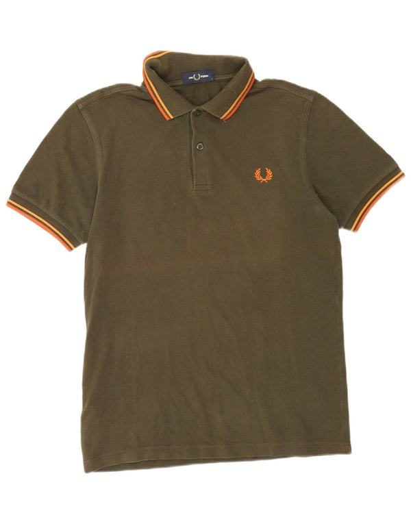 Fred Perry Mens Polo Shirt Small Khaki Cotton