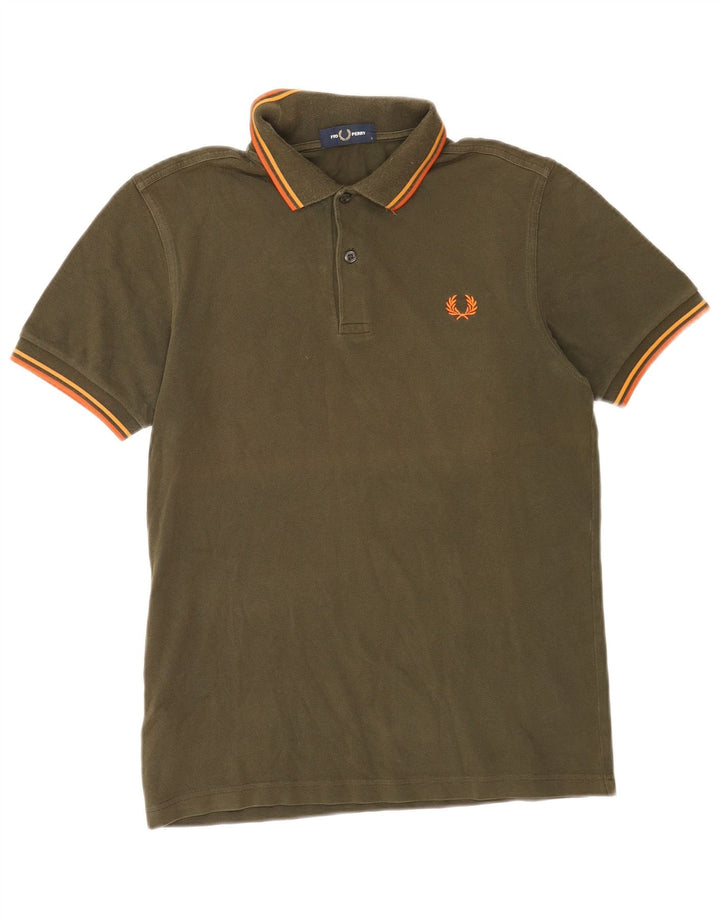 Fred Perry Mens Polo Shirt Small Khaki Cotton