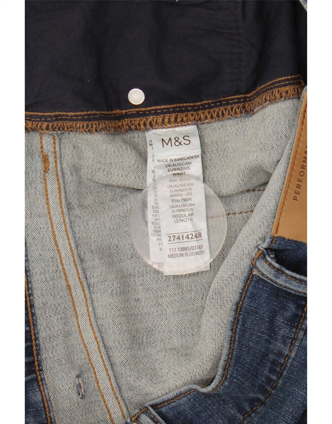 Marks & Spencer Mens Slim Jeans W40 L31 Blue Cotton