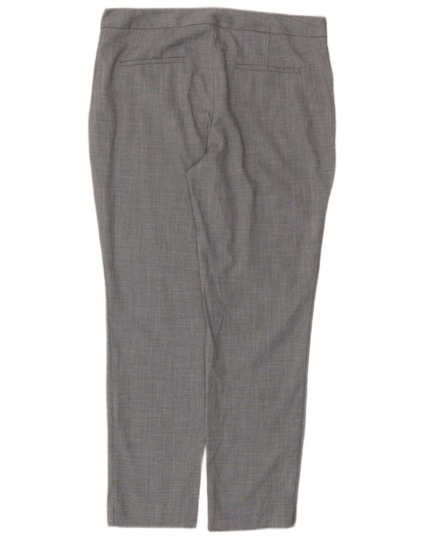 Zara Womens Slim Suit Trousers EU 40 Medium W30 L27 Grey Chevron Polyester