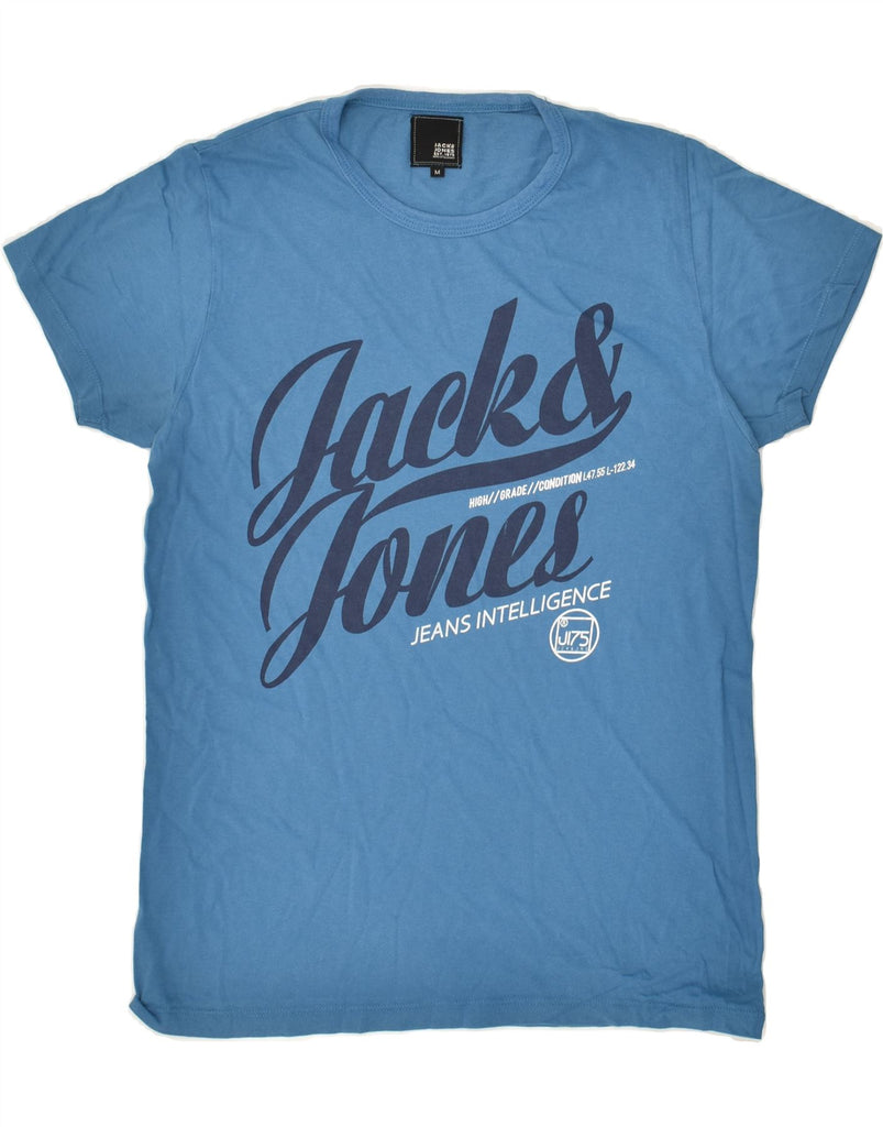 JACK & JONES Mens Graphic T-Shirt Top Medium Blue Cotton | Vintage Jack & Jones | Thrift | Second-Hand Jack & Jones | Used Clothing | Messina Hembry 