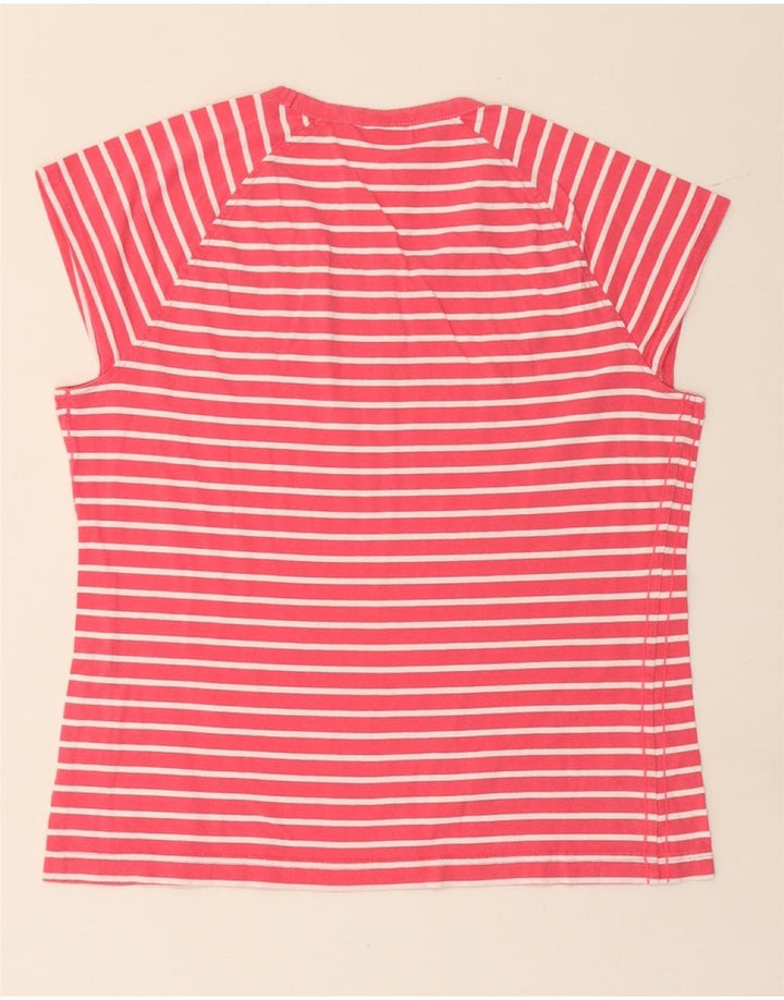 PUMA Womens Slim T-Shirt Top UK 16 Large Pink Striped