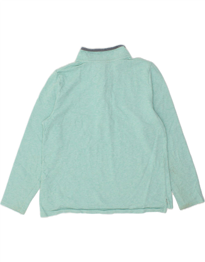 L.L.BEAN Womens Button Neck Sweatshirt Jumper UK 16 Large Turquoise Cotton Vintage L.L.Bean and Second-Hand L.L.Bean from Messina Hembry 