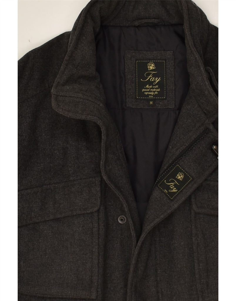FAY Mens Overcoat UK 38 Medium Grey | Vintage Fay | Thrift | Second-Hand Fay | Used Clothing | Messina Hembry 