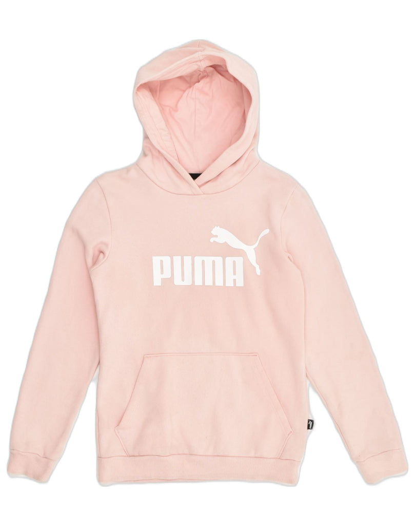 PUMA Girls Graphic Hoodie Jumper 11-12 Years Pink Cotton | Vintage Puma | Thrift | Second-Hand Puma | Used Clothing | Messina Hembry 