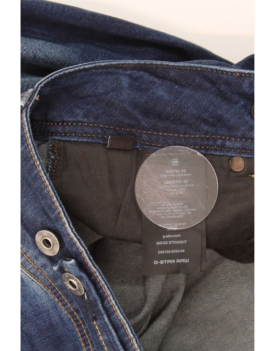 G-Star Womens Midge Slim Jeans W33 L30 Navy Blue Cotton