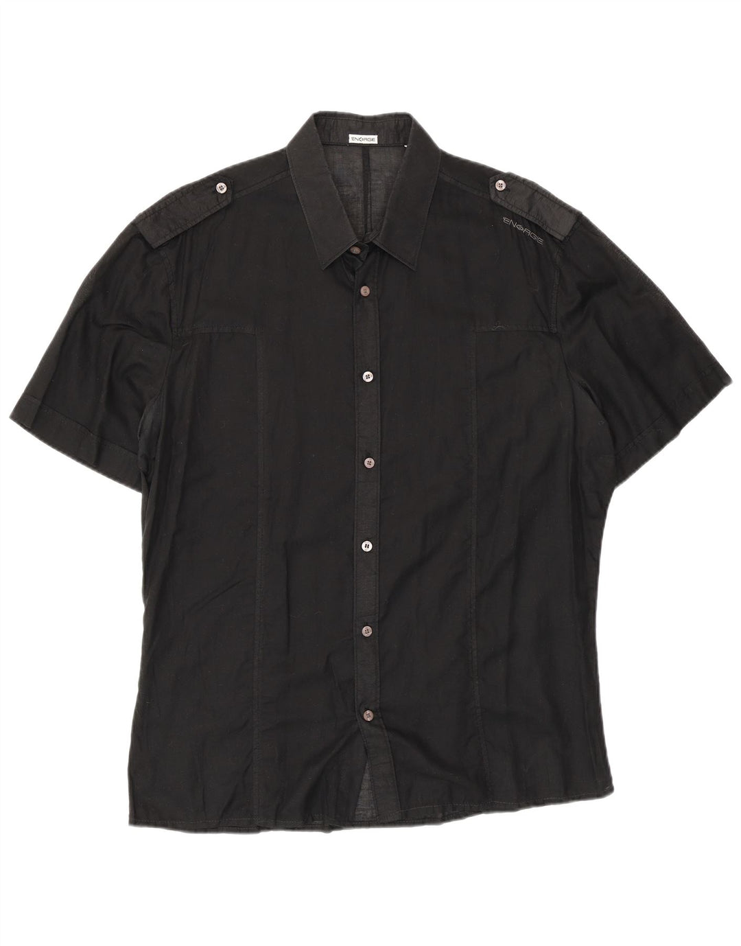 Energie Mens Short Sleeve Military Shirt XL Black