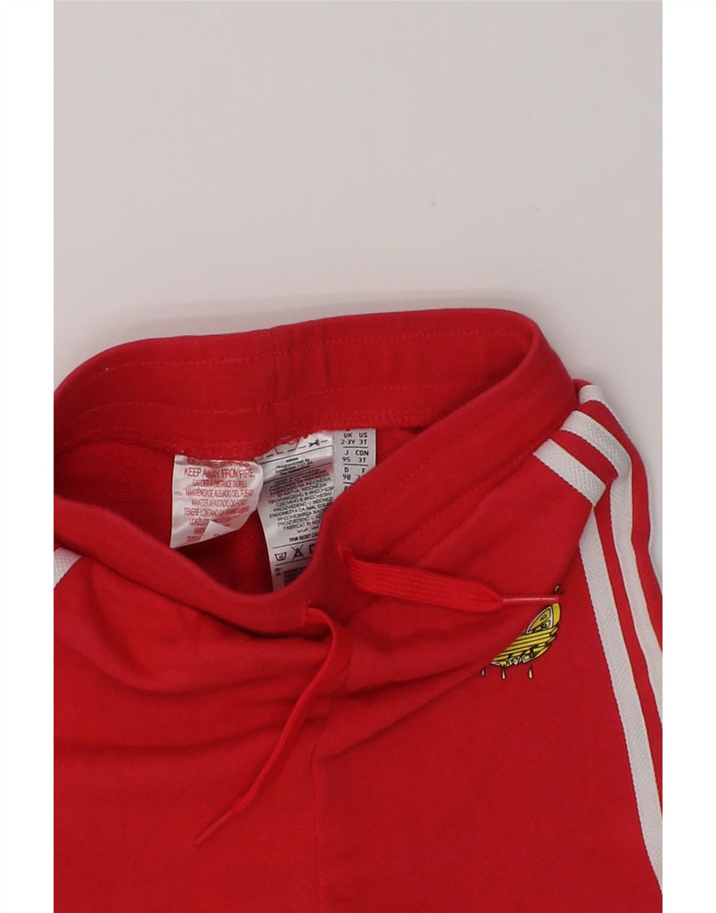 ADIDAS Girls Graphic Tracksuit Trousers Joggers 2-3 Years Red Cotton | Vintage Adidas | Thrift | Second-Hand Adidas | Used Clothing | Messina Hembry 