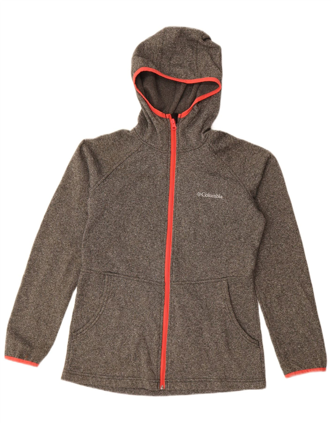 Columbia Womens Zip Hoodie Sweater UK 10 Small Grey Flecked Polyester