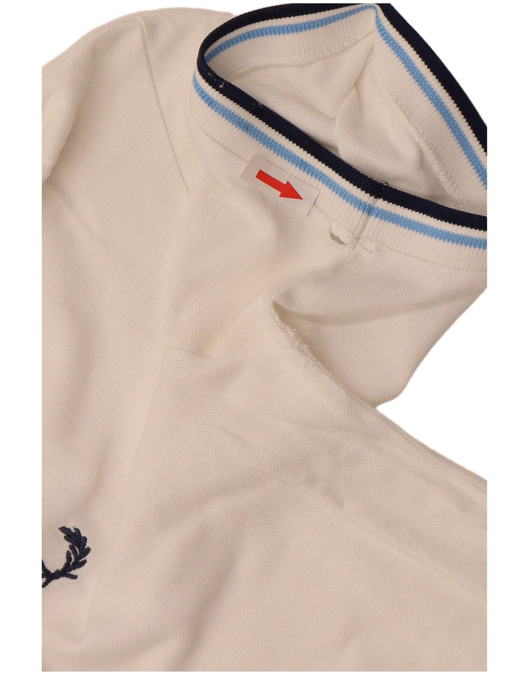 FRED PERRY Mens Polo Shirt Medium White Cotton