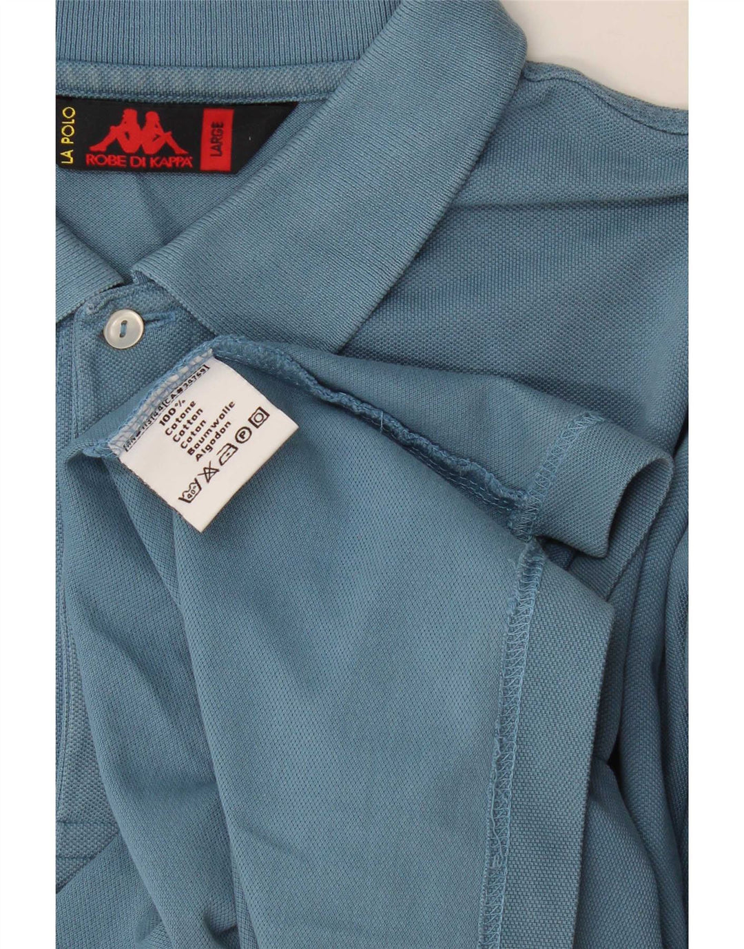 Kappa Mens Polo Shirt Large Blue Cotton
