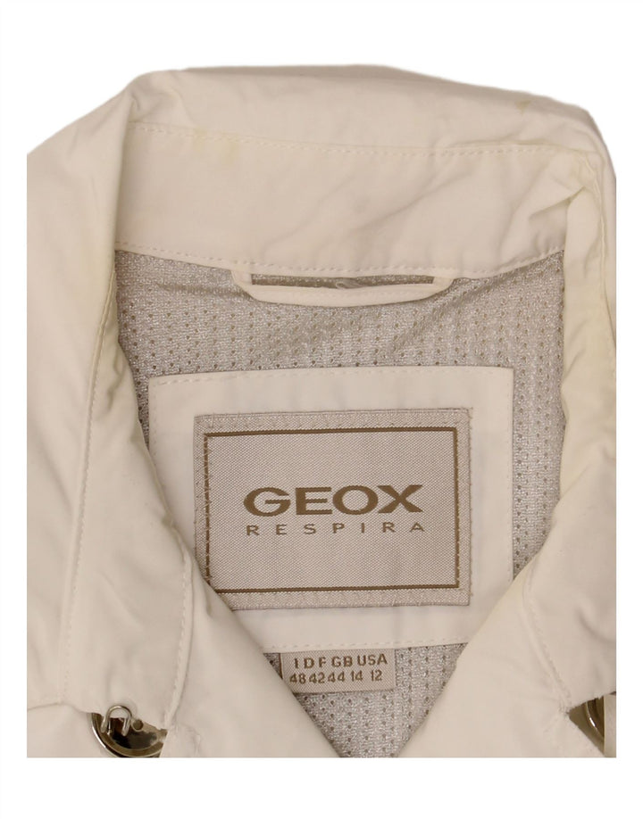 Geox Womens Respira Pea Coat UK 14 Large White Polyester