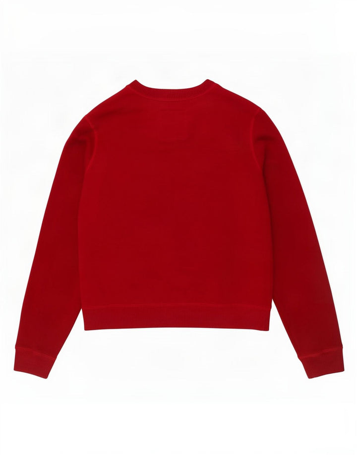Hollister Womens Graphic Sweatshirt Jumper UK 12 Medium Red Cotton