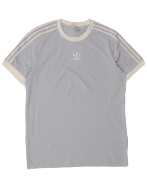 Adidas Womens Graphic T-Shirt Top UK 10 Small Blue Cotton
