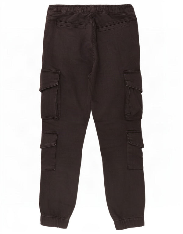 Zara Mens Joggers Cargo Trousers Medium W31 L28 Black