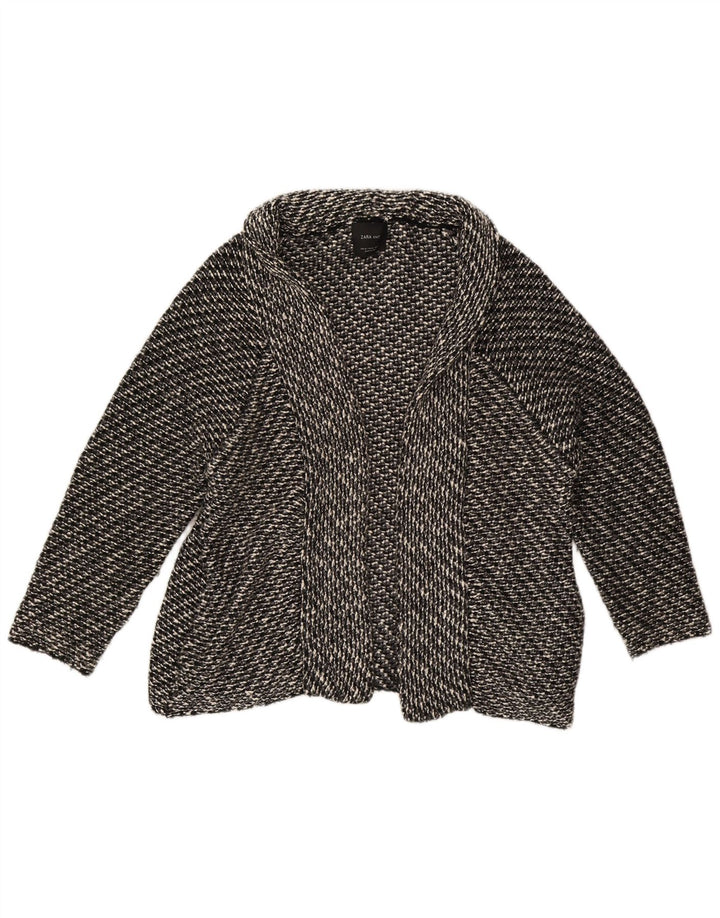 Zara Womens Oversized Cardigan Sweater UK 14 Medium Grey Flecked