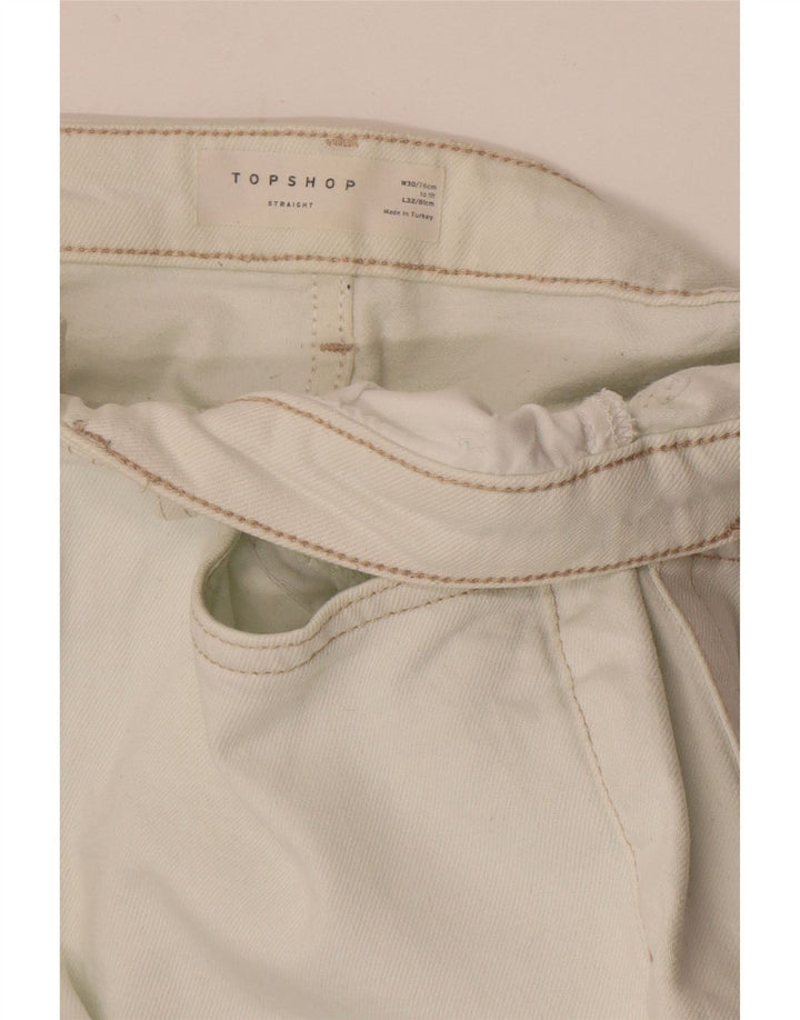TOPSHOP Womens Crop Straight Jeans W30 L25 White