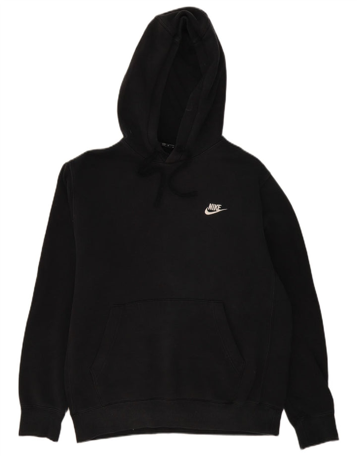 NIKE Mens Hoodie Jumper Medium Black Cotton