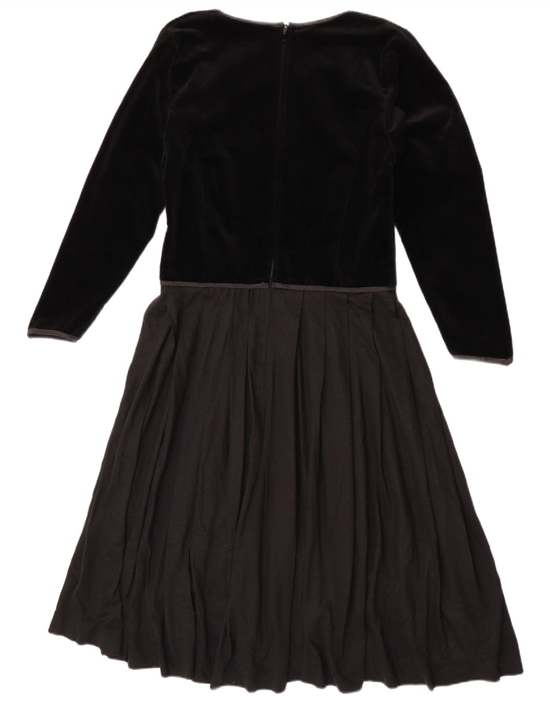 Vintage Womens Long Sleeve A-Line Dress IT 44 Medium Black Colourblock