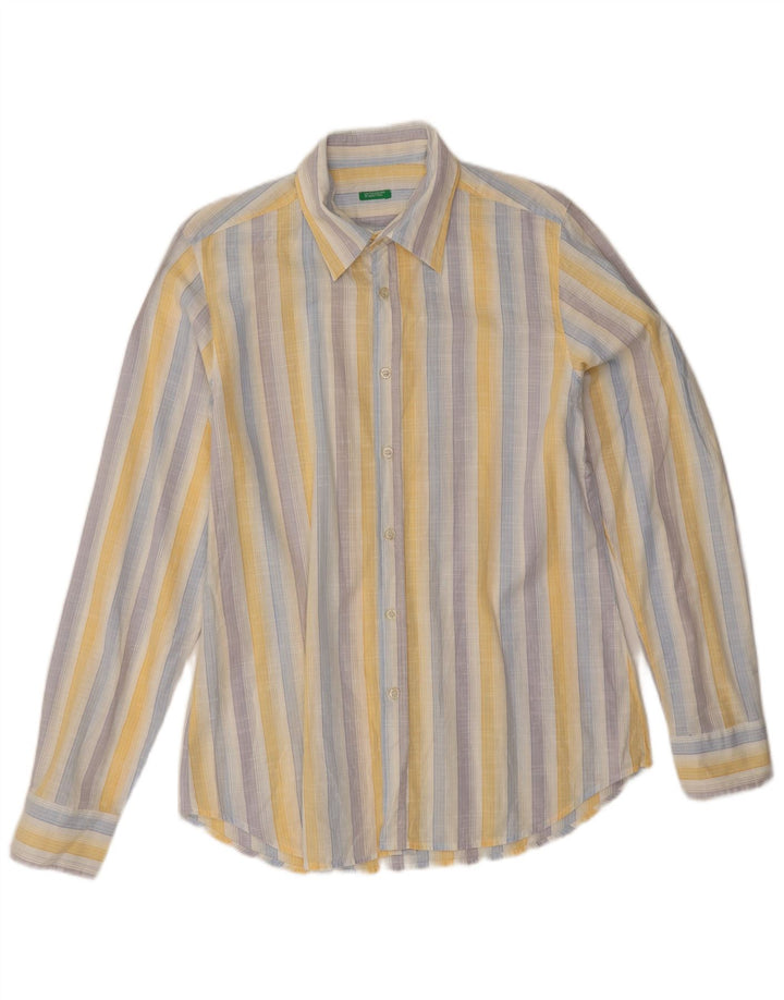 Benetton Mens Shirt Medium Multicoloured Striped