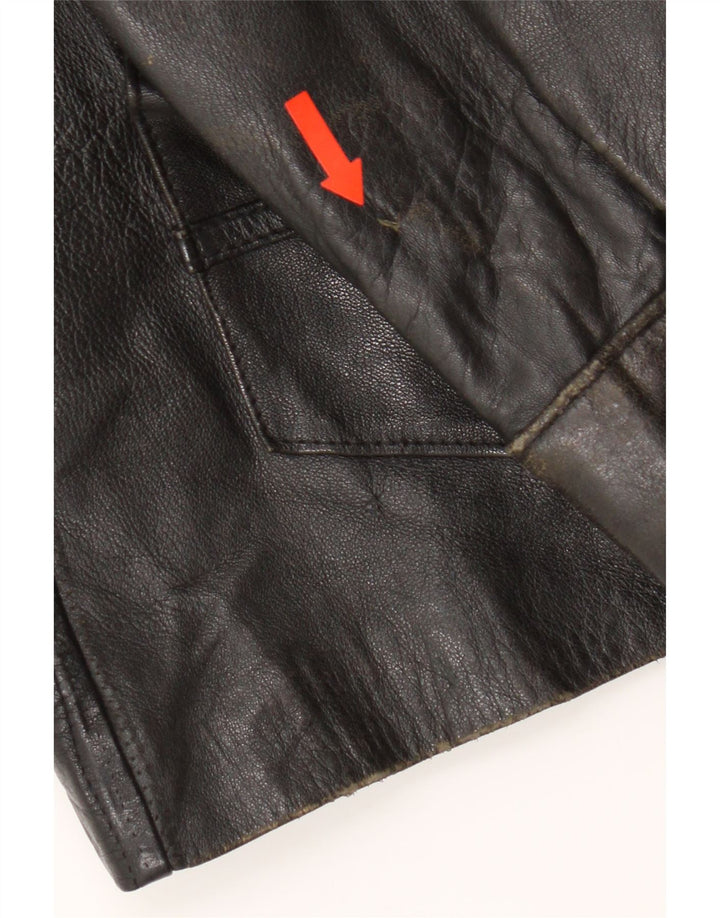 Vintage Womens Leather Jacket UK 14 Medium Black