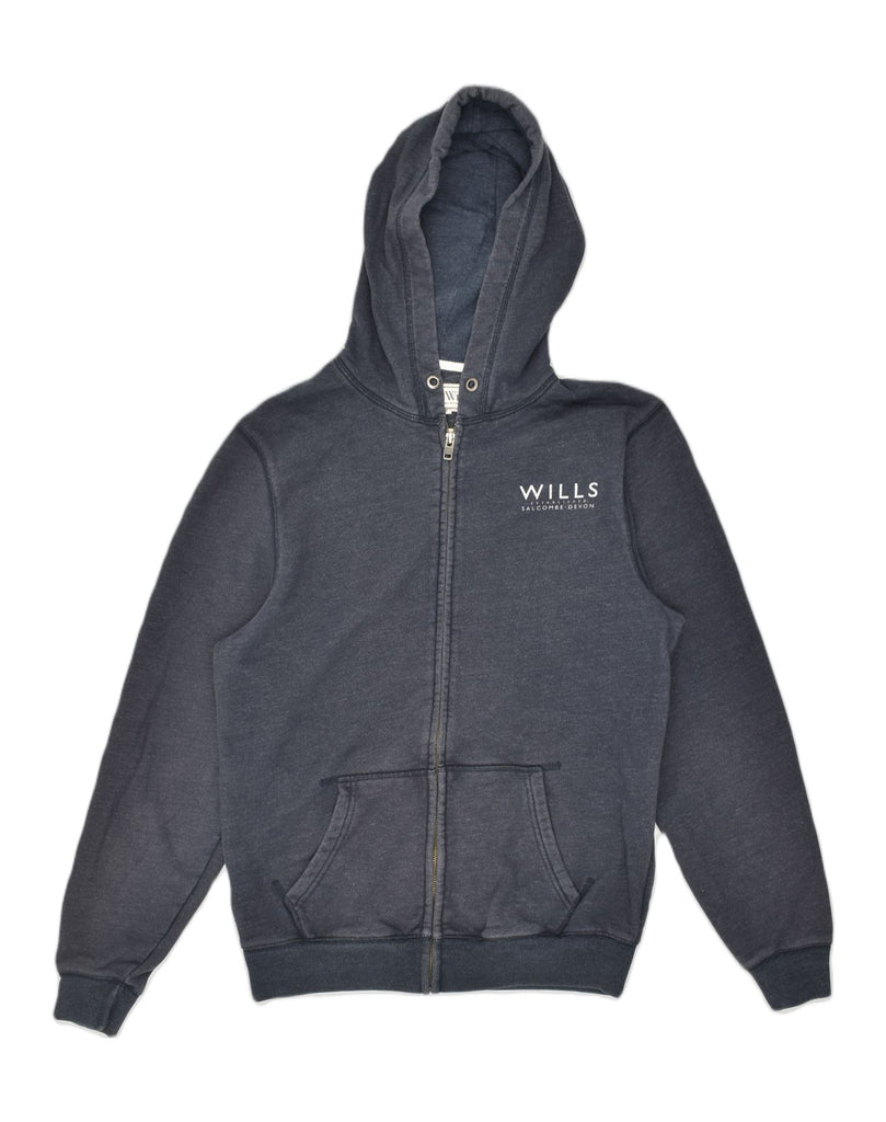 JACK WILLS Mens Classic Fit Zip Hoodie Sweater Medium Navy Blue Cotton | Vintage Jack Wills | Thrift | Second-Hand Jack Wills | Used Clothing | Messina Hembry 