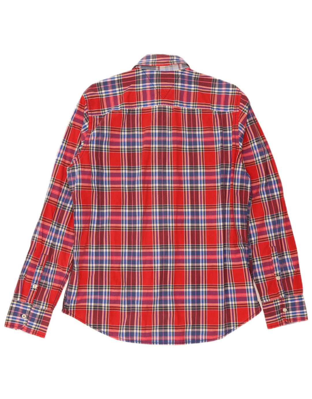Tommy Hilfiger Mens Shirt XL Red Plaid Cotton