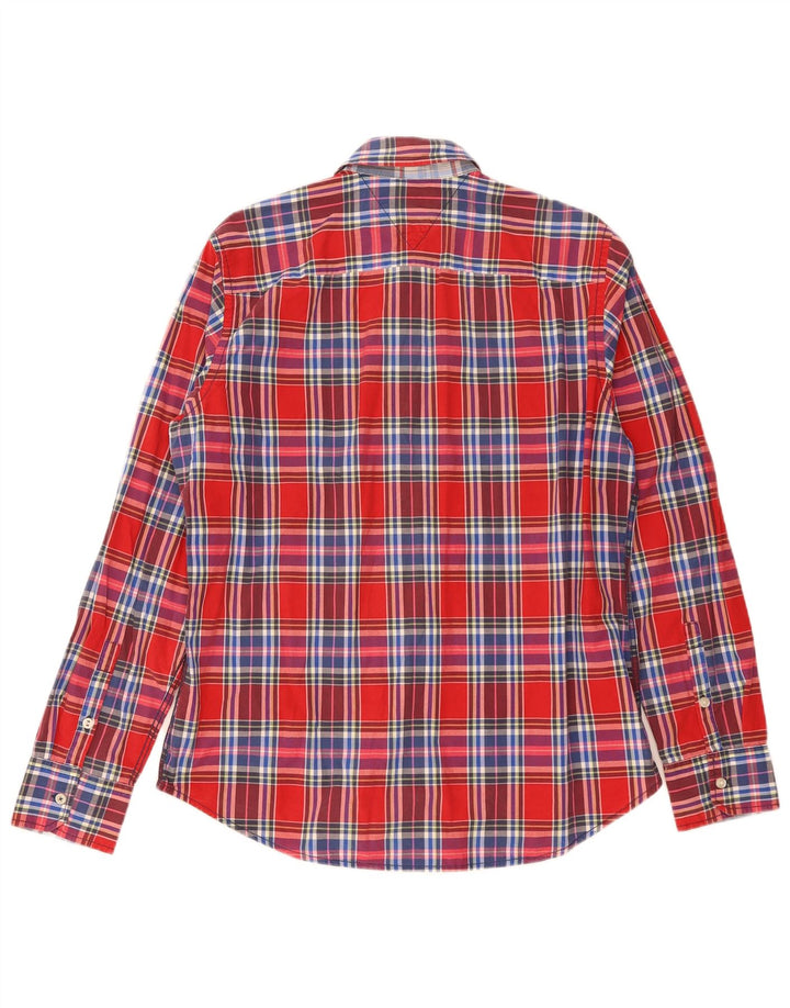 Tommy Hilfiger Mens Shirt XL Red Plaid Cotton