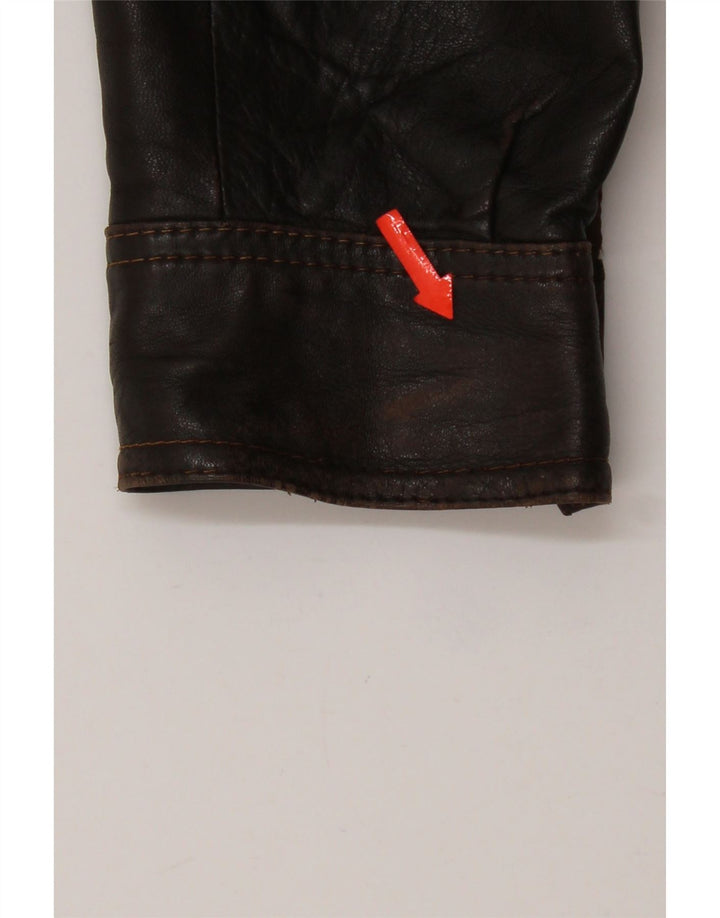 Vintage Mens Leather Jacket UK 42 XL Brown Leather