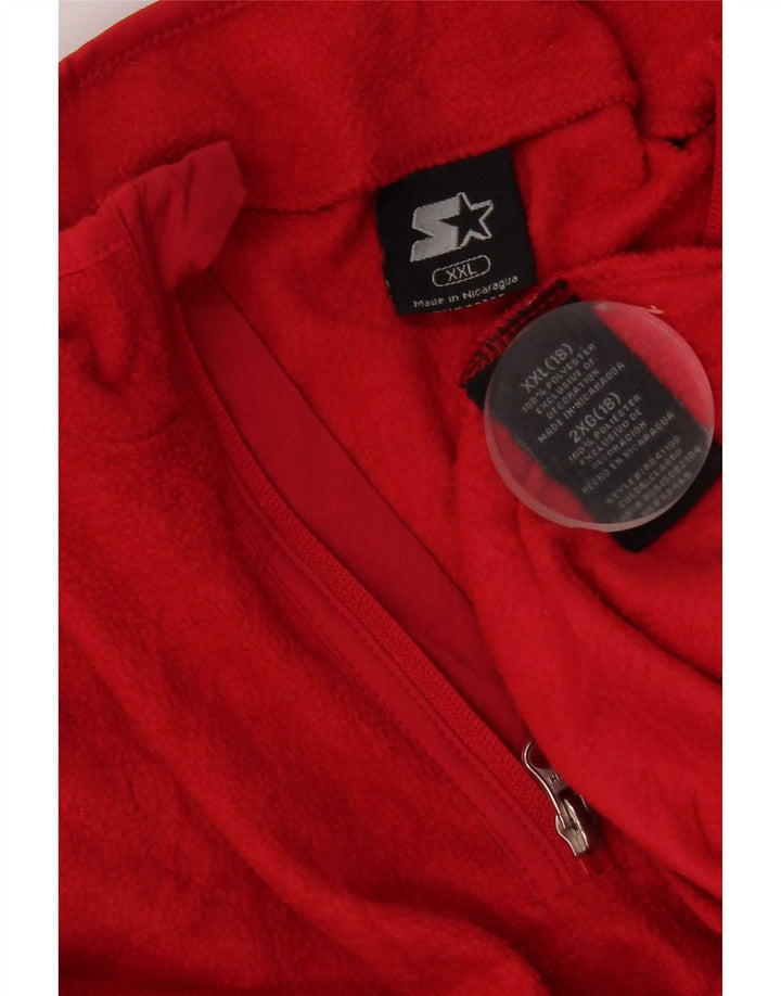 Starter Womens Zip Neck Fleece Jumper UK 20 2XL Red Polyester