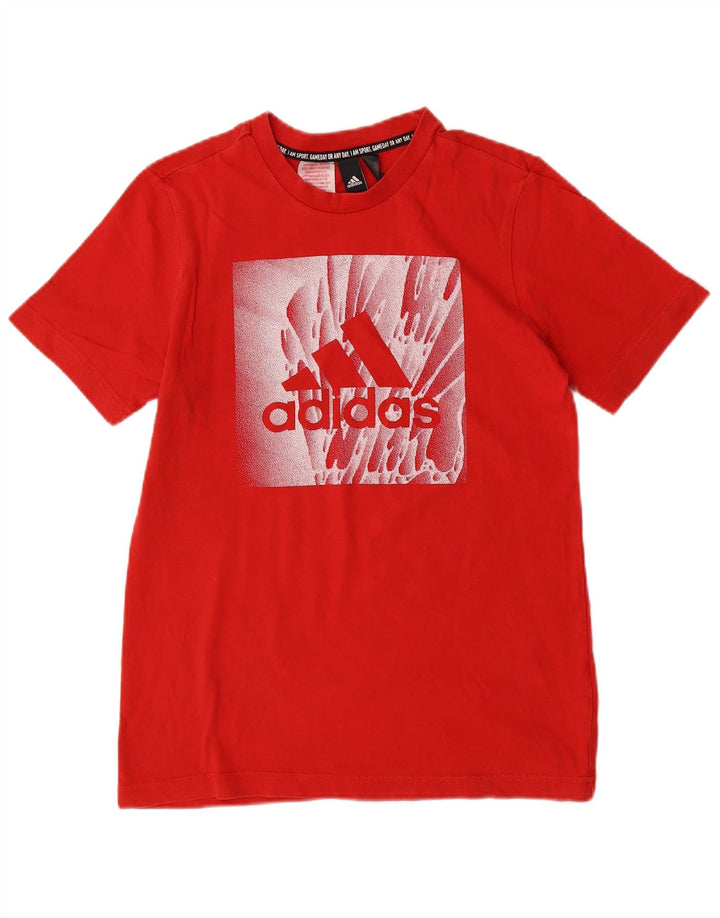 ADIDAS Boys Graphic T-Shirt Top 13-14 Years Red